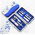 Personalized blue and white porcelain nail tools 7 sets